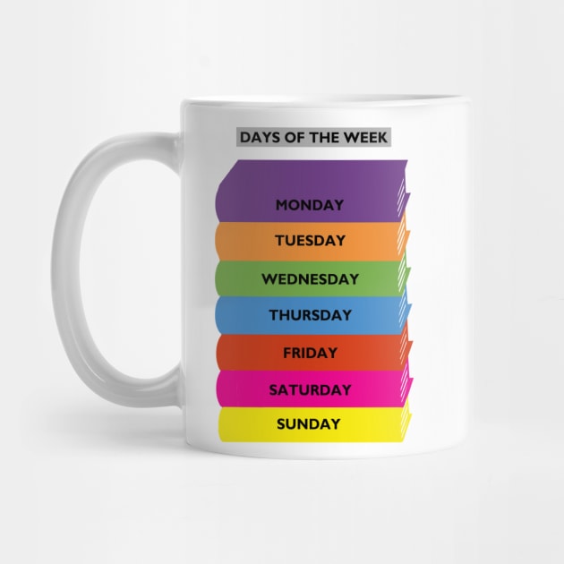 Bright colour Days of the week. Eductional books by BarbaraGlebska